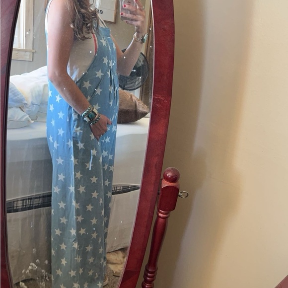 Blue Star Pattern Overalls - Picture 2 of 5